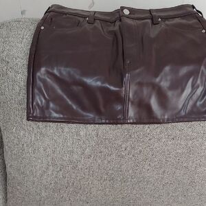 PacSun Dark Brown Faux Leather Skirt